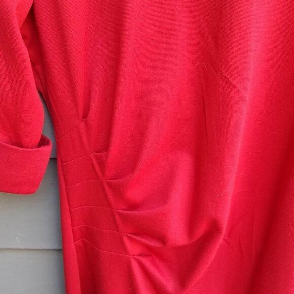 Retro LOOK!!  Oxiuly Red Short Sleeve Cotton Blend Dress size Medium - Picture 5 of 9